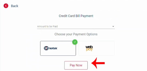 How to Pay Kotak Credit Card Bill Online Step 6