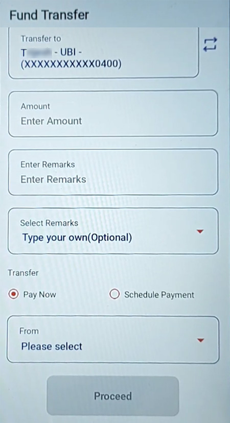 How to Transfer Money From Union Vyom app Step 4