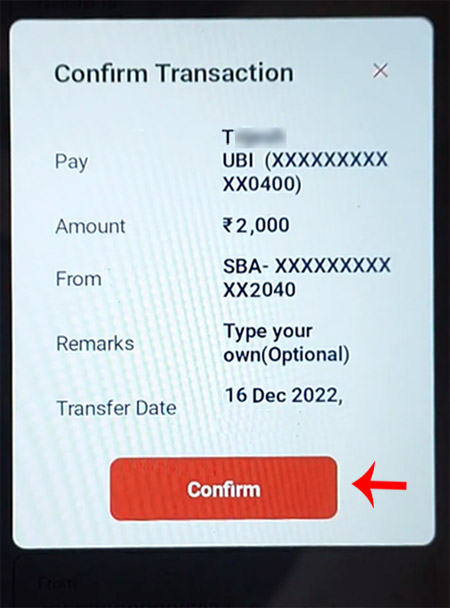 How to Transfer Money From Union Vyom app Step 5