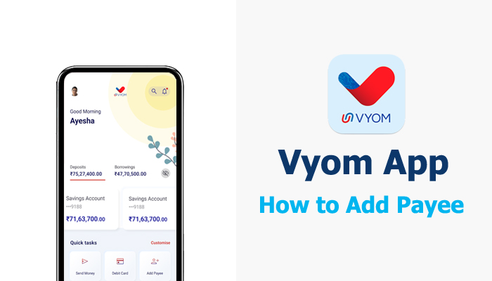 How to add Payee in Union Bank Vyom app