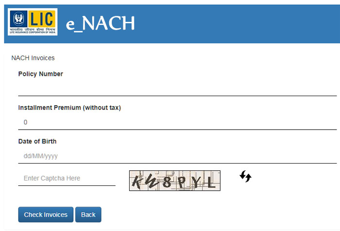 How to check LIC eNACH Bank Transaction Details Step 4
