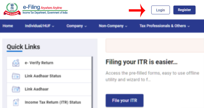 How to download a Filled Income Tax Return Copy Online Step 2