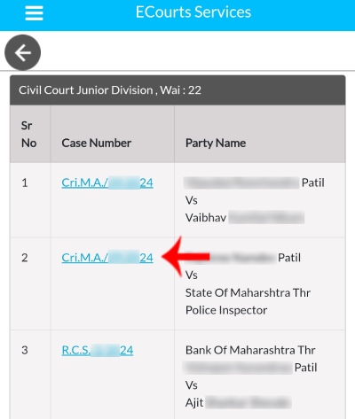 How to find CNR Number Step 4