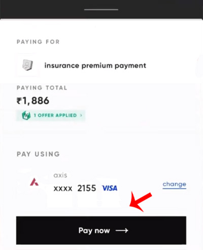 How to pay LIC Premium using CRED App Step 10