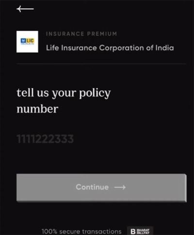 How to pay LIC Premium using CRED App Step 5