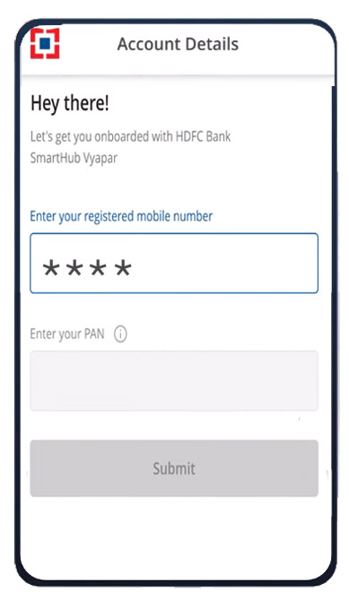 How to register HDFC bank Smarthub Vyapar App Step 2