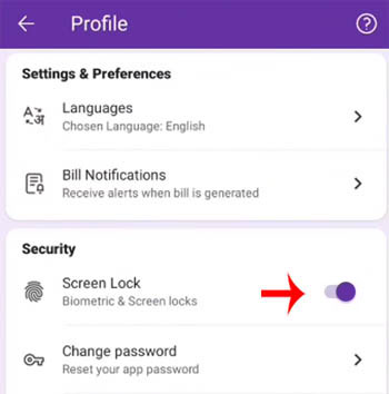 How to set Fingerprint Lock on PhonePe Step 3
