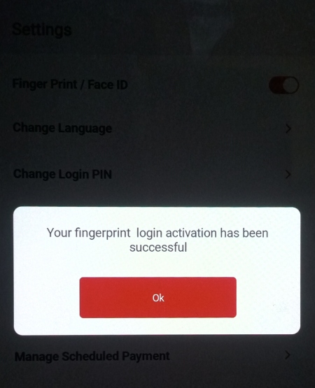 How to set Fingerprint Lock on Union Vyom App Step 5