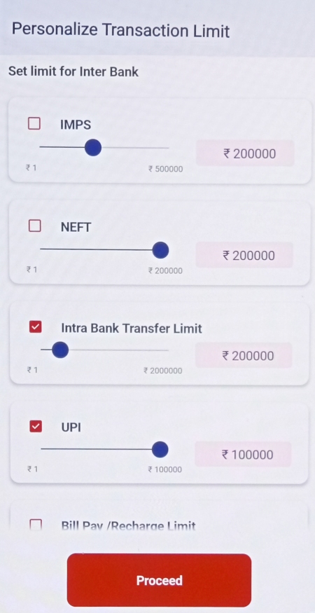 How to set Online transaction limit in Union Vyom App Step 4