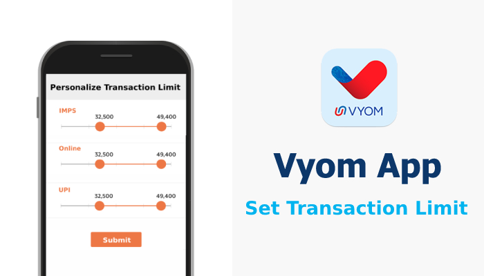 How to set Online transaction limit in Union Vyom App