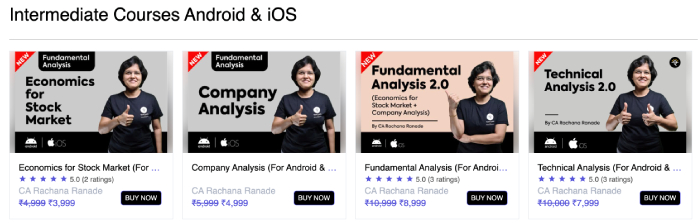 Intermediate Courses Android, iOS, and Windows