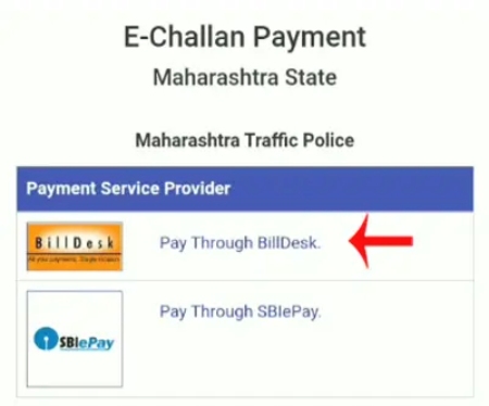 Pay Maharashtra Traffic Police E-Challan Online Step 2