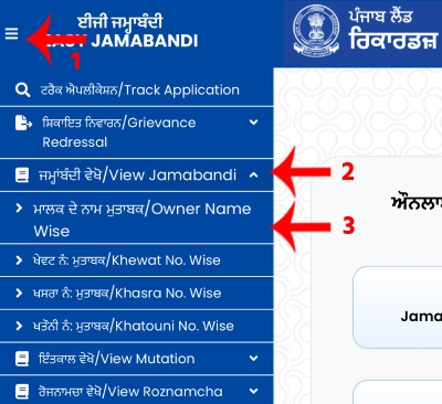 Punjab Jamabandi Download Step 2