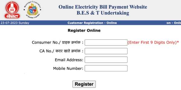 Register and Access Your BEST Electricity Bill Online Step 3
